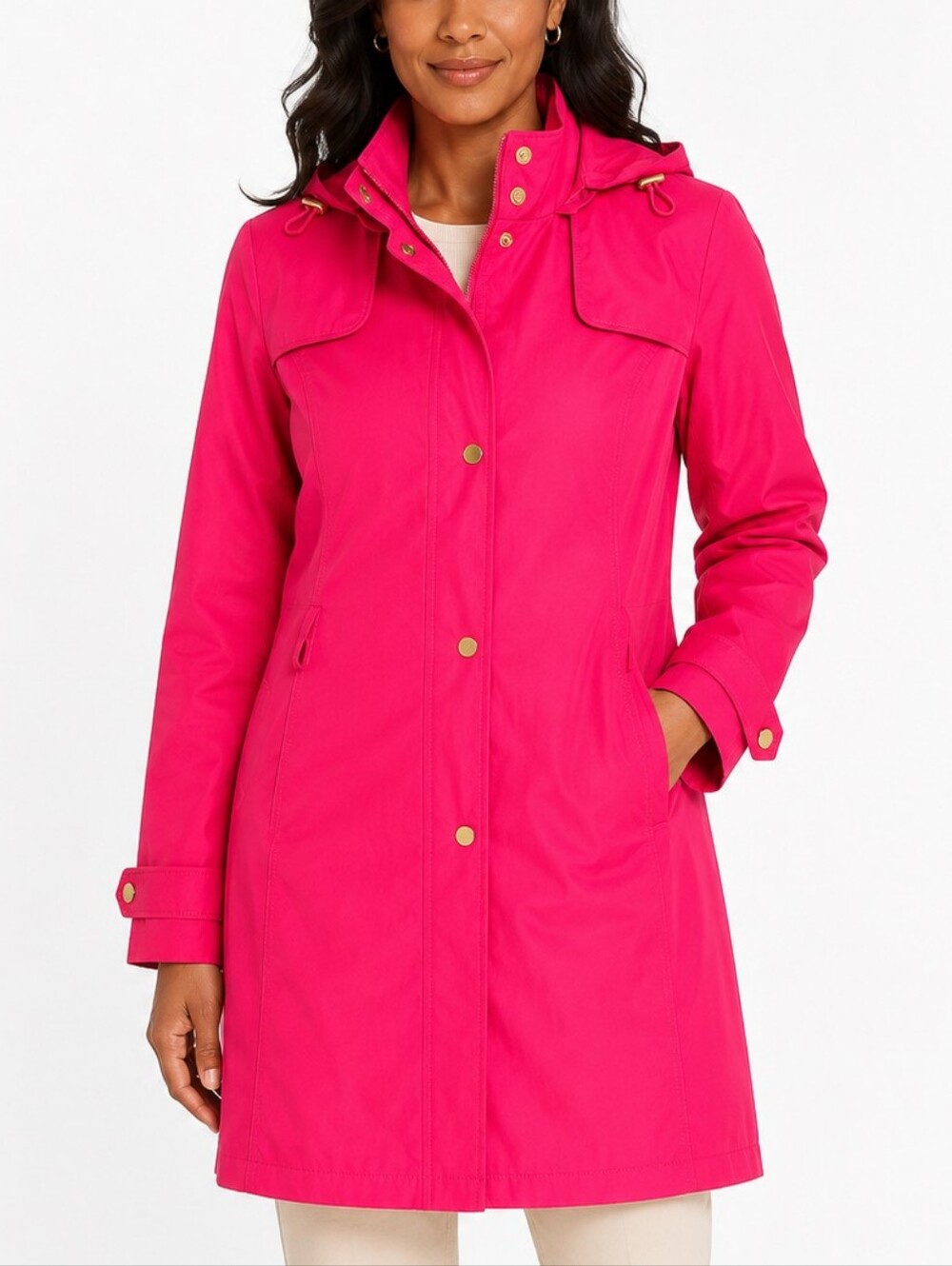 Vintage Tommy Hilfiger Hot Pink Hooded Rain Jacket
